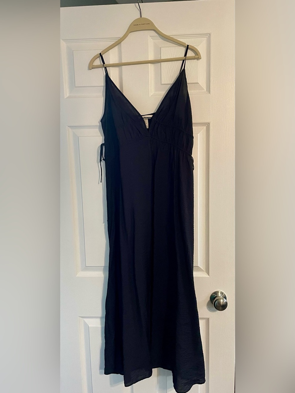 H&M Black Maxi Slip Dress with V-Neck
